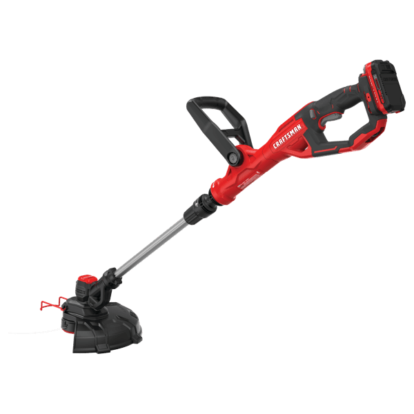 Right profile of 20 volt weedwacker 13 inch cordless string trimmer and edger with automatic feed kit.