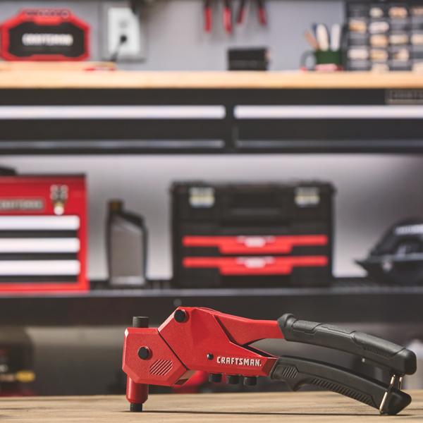 CRAFTSMAN swivel head riveter in garage environment