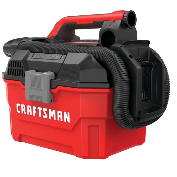 Right profile of 20 volt cordless 2 gallon wet dry vacuum.
